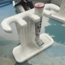 1pc Electric Toothbrush Head Storage Rack, Multi-Slot Toothbrush Head Organizer, Replacement Toothbrush Head Holder With Ventilation Holes And Drip Tray, Universal Electric Toothbrush Head Storage Rack For Home Use, Durable Plastic Toothbrush Head Holder, Space-Saving Bathroom Countertop Organizer, Multi-Tier Toothbrush Head Rack, Holds Multiple Toothbrush Heads - Multicolor - View 2