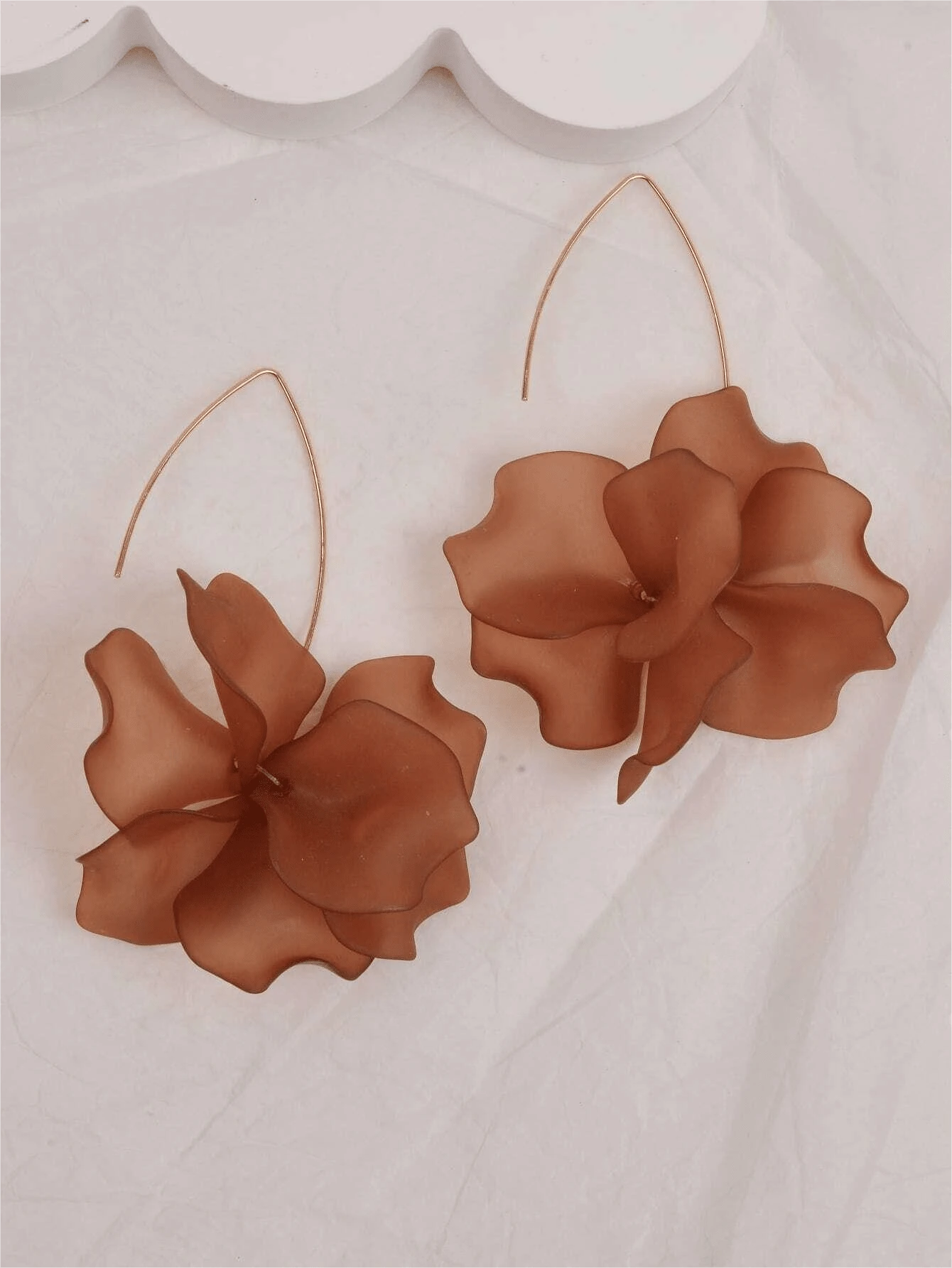 1 Pair 2026 New Women's Fashion Acrylic Floral Earrings, Spring/Summer Travel Vacation Beach Style, Suitable For Daily Wear, Party, Banquet, Mother's Day, Ramadan - White - View 1