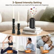 Waterless Essential Oil Diffuser, Portable Aromatherapy Diffuser, With 3 Timer Settings, 4 Level Atomization (Black) - Black - View 7