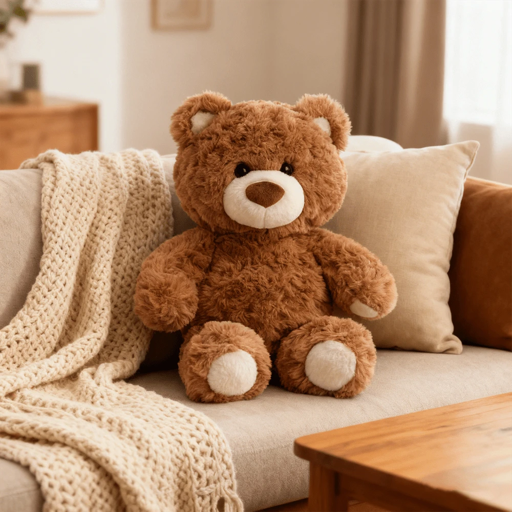 Miniso 10.23英寸/26厘米 名创优品吉福德熊系列毛绒玩具 动漫卡通可爱毛绒玩偶 家居客厅卧室装饰抱枕 节日生日礼物 - 棕色 - 查看 1