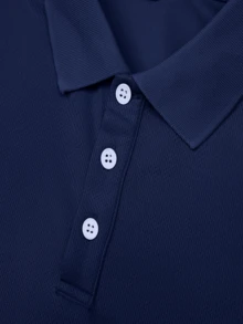 Bộ 2 món áo polo nam cỡ lớn kiểu dáng thường ngày có cổ và quần short dây rút, họa tiết ngựa hiệp sĩ tinh tế, thích hợp mặc hàng ngày vào mùa hè, trang phục thể thao thoải mái và thoáng khí. - Xanh đậm - Xem 3