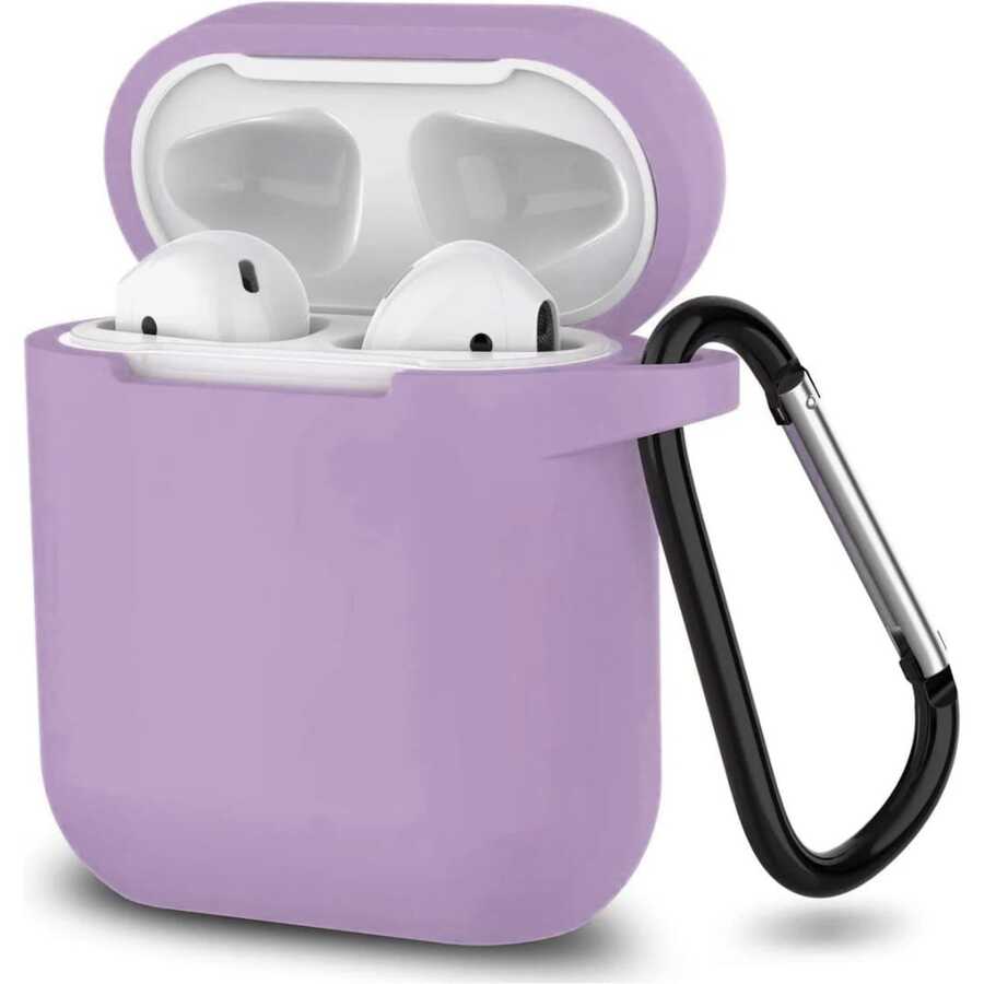 Silicone Protective Earphone Case For AirPds 1,2,3,4 And AirPd Pro 1,2,3 Shockproof Protective Cover With Keychain - Purple - View 1
