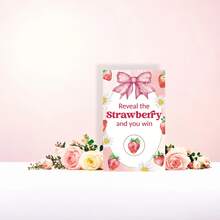 50张草莓主题刮刮卡，草莓主题婴儿派对刮刮卡 - 粉色 - 查看 4