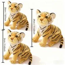 1pc Realistic Tiger Plush Stuffed Animal Doll, Soft Doll, Birthday Gift, Mascot, Children Pillow, Holiday Gift - Multicolor - View 10