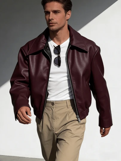 Elegant Women's Faux Fur PU Leather Jacket - Autumn And Winter Warm Hooded Coat With Belt, Black, Stylish Commuting Coat, Cold Weather Coat