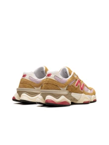 New Balance 9060 男士运动鞋，猪皮绒面革网布拼接，ABZORB & SBS 缓震科技，Y2K 未来主义风格，U9060EGEA - 平原/紅色/薄霧 - 查看 3