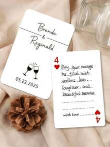 一套定制照片文字扑克牌（54张牌+1个盒子）。个性化扑克牌，可定制照片和信息，“我们的爱情故事”。54张扑克牌，全部印有特别的回忆，非常适合情侣游戏之夜、周年纪念、婚礼宾客回礼、家庭聚会纪念扑克游戏。 - 多色2 - 查看 10