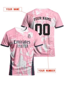 Customized La Liga Men's Football Jersey, Comfortable Round Neck Sports Sweatshirt, Suitable For Football Training, Casual Wear, And Gift