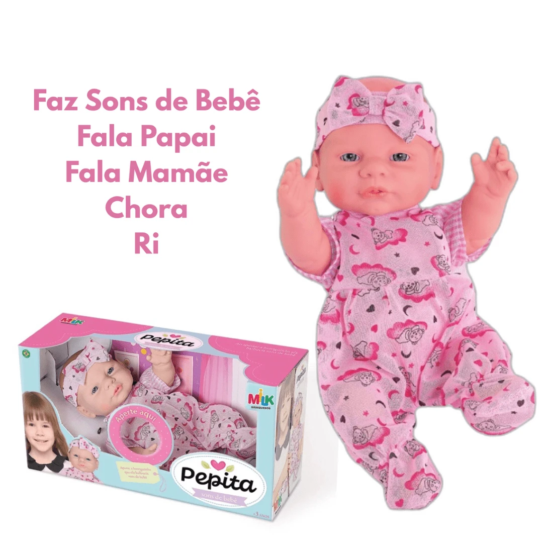Pepita Doll With Baby Sounds, Milk, Cute And Talking - Baby Pink - View 1