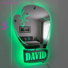 个性化拳击手套造型霓虹LED壁灯镜，可定制姓名，是送给拳击爱好者的个性化礼物，适合卧室装饰，也是生日、毕业典礼、派对、圣诞节、周年纪念日的完美礼物之选。USB供电，带遥控器，多色切换，灯条变速可调。 - 彩色 - 查看 8