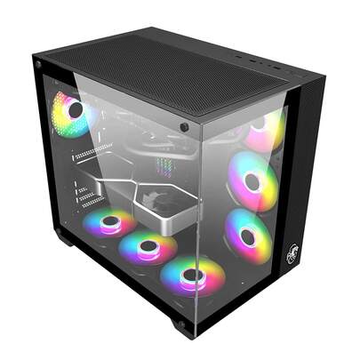 Gabinete Aquário Draxen Arbaton PT 4 Fan ARGB + Controladora