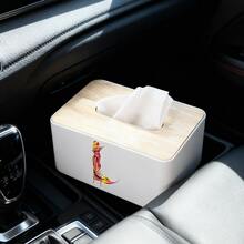 Tissue Box Table Napkin Rings Tissue Case Paper Box Container Bamboo Cover Solid Wood Car Storage And Organization Box Home Table Decoration - Flower Color - View 6