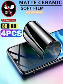 4片装磨砂防窥陶瓷软膜屏幕保护膜【非玻璃材质】兼容三星Galaxy S26 S25 S24/ 17 16/华为/荣耀/小米/Poco/Note 15 全覆盖防窥保护,防刮花,无气泡,全胶贴合,防刮花,保护隐私,易于安装,无气泡 - 黑色 - 查看 11