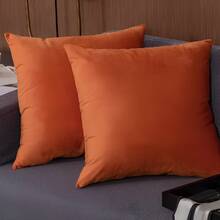 Kit Of 4 Cushion Covers 45x45 Suede Smooth Velvet Premium With Invisible Zipper Decorative - Terracotta - View 3