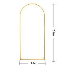 1个金属拱形背景架，婚礼拱门框架，可选尺寸：5英尺、6英尺、6.6英尺、7.2英尺，适用于生日派对、毕业典礼装饰（仅含拱形框架） - 金色 - 查看 7