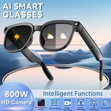 AI Smart Video Glasses, Equipped With An 8-Megapixel Camera, Support 4K HD Video Recording, Wireless Connectivity And Wi-Fi Transmission, AI Chat With ChatGPT Model, Wireless Calling And Music Playback, Real-Time Translation Device, AI Assistant And Meeting Recorder. Compatible With IOS/Android Systems, Lightweight Design, Extended Battery Life Supports Video Calls And Instant Recording. Professional Recording Device, Portable Camera, Ideal For Travel, Meetings, Driving, And Outdoor Sports Scenarios. Perfect Holiday Gift. - 黑色 - 查看 4