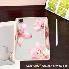 1 Peça Capa Protetora de Tablet com Padrão de Flor de Lírio Tripartida Rosa - Capa Protetora Leve e à Prova de Choque com Suporte Ajustável, Estilo Elegante e Romântico, Bolsa para Tablet com Slot para Lápis Compatível com iPad 10.9/10.2/Air 5ª Geração/Pro11/10ª/9.7/Air 2/iPad (7ª Geração)/iPad (8ª Geração)/iPad Air 4/5/iPad Pro 11/iPad 10ª Geração 10.9 Polegadas 2022 Smart Cover/iPad Air 13(M3 2025)/iPad Air 11(M3 2025)/iPad Air 11(M3 2025)/iPad 11(A16 2025), Função de Ativação/Suspensão Automática - Multicolorido - Visão 4