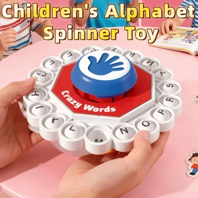 Children's Letter Spinning Toy, Crazy Letter Word Press Chess Board Game, Indoor Family Interactive Educational Toy, Suitable For Boys And Girls 3+ Years Old Birthday/Party Gift