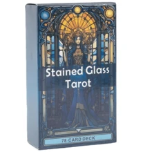 彩色玻璃塔罗牌 - 塔罗牌，78张塔罗牌，家族重聚游戏塔罗牌，嘉年华游戏塔罗牌，塔罗牌游戏 - 彩色 - 查看 1