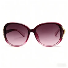 Elegant Ombre Purple Fashion Glasses, Large Frame Design To Flatter Face, UV Protection, Versatile & Stylish - Mauve Purple - View 5