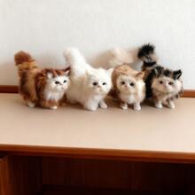 Realistic Cat Figurine, Cat Decor, Cat Model, Children's Comfort Toy, Desktop Ornament, Holiday Gift - Multicolor - View 4