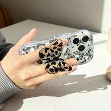 1pc Fashionable English Text & Butterfly Pattern Transparent Wavy Cream Phone Case, Suitable Compatible With Iphone 17 17 Pro 17 Pro Max 17 Air 16 15 14 13 12 11 / S25 24 23 22 Ultra A52 A53 A54 A55 A56 07 A17 / OPPO / REDMI Phone Models, Anti-Fingerprint, Shock-Proof, Drop-Proof Phone Case - Clear - View 2