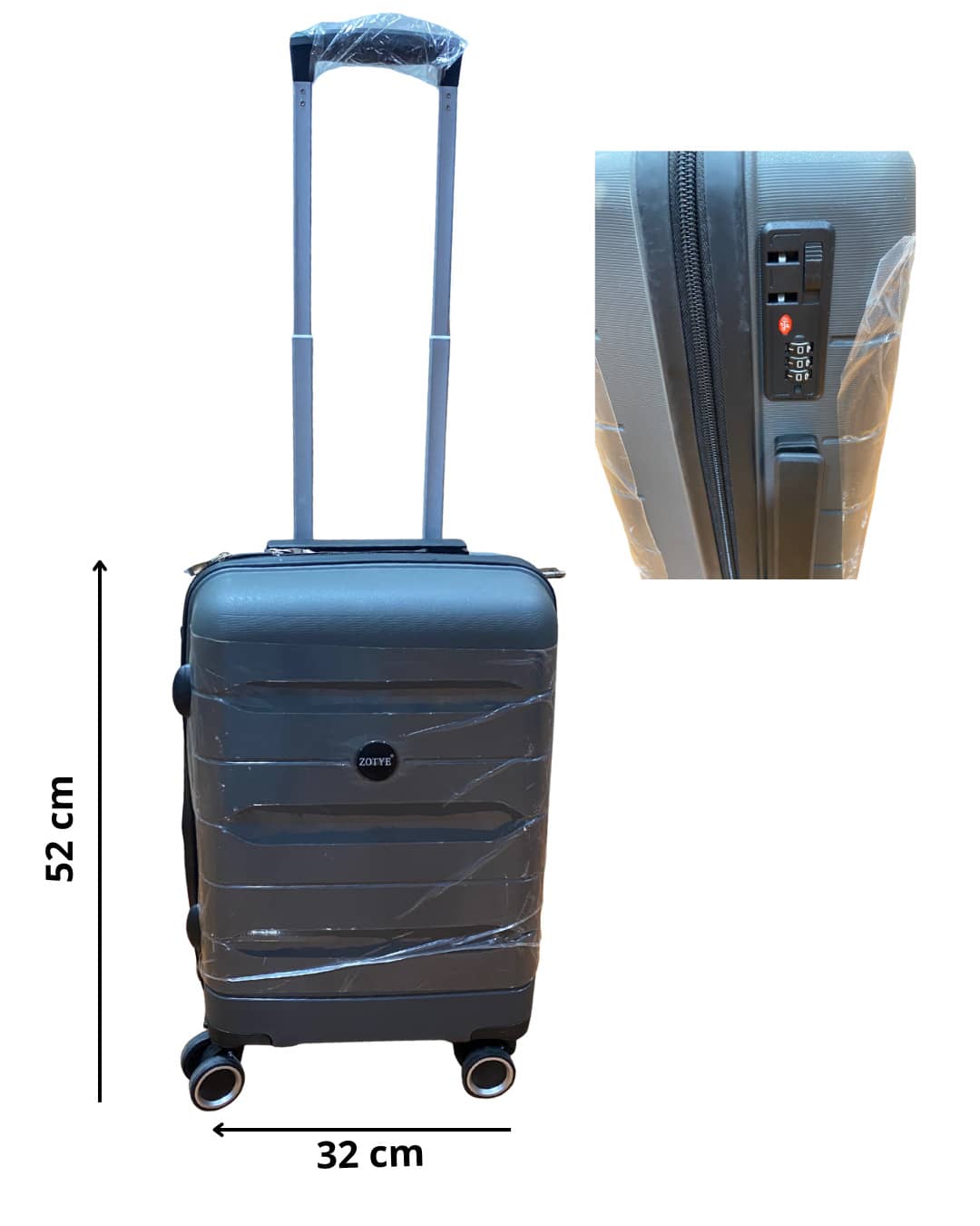 Maleta de viaje, Equipaje de mano con ruedas, Maleta de viaje con ruedas, Maleta de viaje ligera y resistente - Gris Oscuro - Ver 1