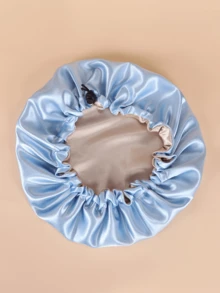 1顶女士弹力彩色针织帽，适合日常佩戴 - 淺藍+金 - 查看 3