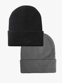 1/2pcs Unisex Casual Knitted Beanie Hat, Ski Hat, Cycling Cap, Warm And Windproof - Style U - View 11