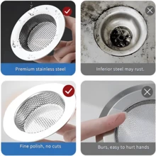 1/2/4PCS Rust-Proof Stainless Steel Kitchen Sink Strainer, 4.5 Inch Large Wide Rim Drain Filter, Anti-Clog Micro-Perforated Mesh Food Waste Catcher & Stopper, Durable Metal Basket For Vegetable Washing, Easy Clean & Universal Fit Standard Sinks, Long-Lasting Kitchen Accessory - Multicolor - View 9