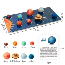 3+ Years Old Children's Wooden Solar System Model Board, Planets Puzzle Science STEM Space Learning Toy, Preschool Planet Recognition Toy With 3D Planet Models, Educational Gift For Boys And Girls, Birthday/Children's Day Gift - Multicolor - View 3