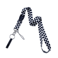 简约黑色、白色、粉色、紫色、网格印花柔软亲肤挂绳，百搭时尚项链带，可挂相机、手机、身份证 - 黑與白 - 查看 13