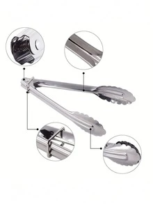 Thick Stainless Steel Food Tongs, Kitchen Food Clip, BBQ Supplies, Heat Resistant Food Tongs, BBQ Tongs - Multicolor - View 5