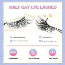 New 5 Pairs Semi-Strip False Eyelashes, Fluffy Half-Eye Lashes, Half-Length False Eyelashes - White - View 3