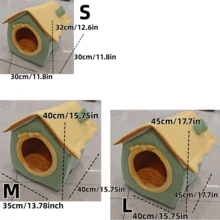 Spring Aesthetic 四季宠物床 - 透气洞穴式猫狗窝，可拆卸水洗床罩和防滑底座 - 彩色 - 查看 4