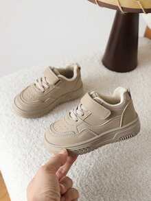 1 Pair Kids' Casual Sneakers, Spring/Autumn New Style Boys' Leisure Shoes, Girls' Soft Sole Skateboard Shoes - Khaki - View 2