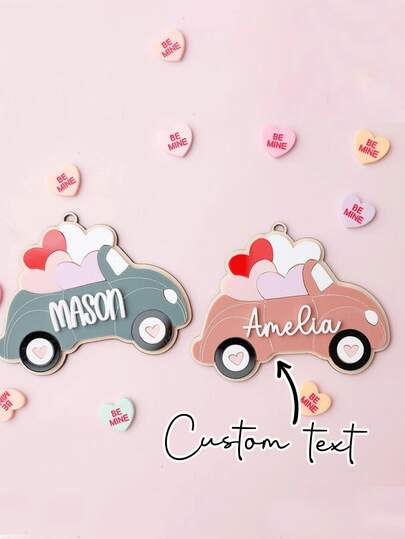 بطاقات هدايا عيد الحب على شكل قلب مزخرفة بالحشرات بطريقة رجعية، مصنوعة من الاكريليك، هدايا عيد الحب، بطاقات اسم مخصصة، على شكل قلب، بطاقات هدايا