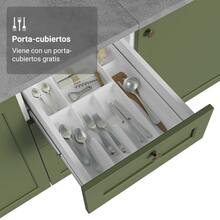 Gabinete Bajo Cocina Madesa Vik 40cm Con 3 Cajones BV - Blanco y Verde - Ver 8