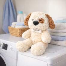 Gillinini 33cm/12.99in Cute Cartoon Spotted Dog Plush Pillow Case, Comfort Sleep Toy Decor, Holiday Gift - White - View 1