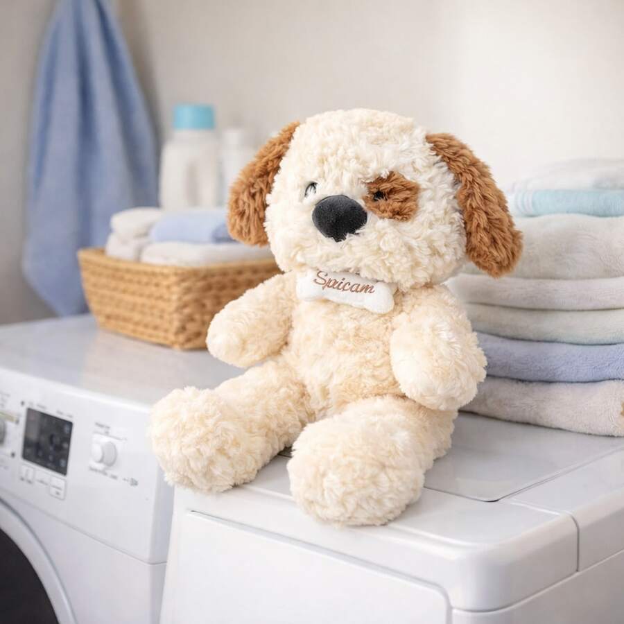 Gillinini 33cm/12.99in Cute Cartoon Spotted Dog Plush Pillow Case, Comfort Sleep Toy Decor, Holiday Gift - White - View 1