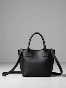 Women's Small Handbag With Crossbody Strap, Elegant Solid Color, Women's Handbag - 黑色 - 查看 2