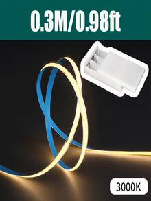 5V Battery-Powered COB LED Strip (3AA) - 320LEDs High-Density Flexible Tape Light For Cabinet Backlighting,Plug-Free Switch Control | Space Theme Neon - Warm White - View 9