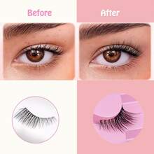 Faux-cils de style renard naturel pour un maquillage léger, design d'ailes à l'occidentale, doux et simulés, parfaits pour un usage quotidien et scénique - Rose bonbon - Voir 3