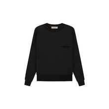 Fear of God Essentials Dark Oatmeal SS22 植絨Logo字母圓領加絨美式套頭衛衣 男女同款 黑色 - 黑色 - 查看 12