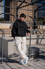 Fear Of God Essentials The Dusty Beige Collection Pullover Sweatshirt With Simple And Stylish Workwear Design, Unisex, Dark Blue/Black - Dark Blue-black - View 10