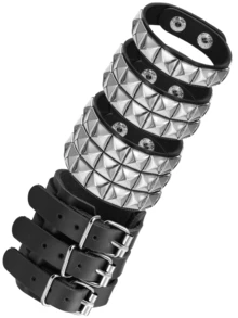 Yanxyad 1/4pcs Punk Style Rivet Decor Bracelet Set, Suitable For Men And Women, 80s Alternative Gothic Industrial Style Bracelet Accessories, Vintage Star Beads Y2K Style Clasp Bracelet, Suitable For Rock Style Clothing - Multicolor - View 1