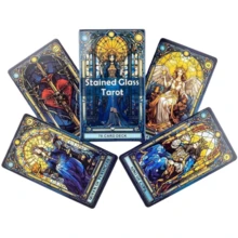 彩色玻璃塔罗牌 - 塔罗牌，78张塔罗牌，家族重聚游戏塔罗牌，嘉年华游戏塔罗牌，塔罗牌游戏 - 彩色 - 查看 6
