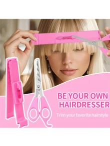 2-częściowy profesjonalny zestaw do strzyżenia włosów dla kobiet – łatwy w użyciu trymer i grzebień prowadzący do grzywki, warstw i bobów – narzędzie do stylizacji w domu, różowy, szczotka do włosów, grzebień, akcesoria do włosów, odpowiedni do salonu, salonu kosmetycznego, podróży, powrotu do szkoły, wakacji, akcesoria do włosów dla kobiet, szczotka, szczotka do włosów, szczotka do krawędzi, szczotka do rozczesywania, szczotka okrągła - Wielokolorowe - Zobacz 11