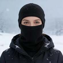 冬季防风拉法帽，男女通用户外休闲运动保暖滑雪面罩 - 适合骑行/滑雪/钓鱼，可搭配各种服饰，柔软舒适，冬季圣诞礼物 - 黑色拉瓦帽 - 查看 1