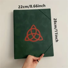 Charmed Book Of Shadows Replica Notebook | Deep Green Cover With Red Celtic Knot | Official Style Witchcraft Journal For Fans & Collectors - Multicolor - View 2